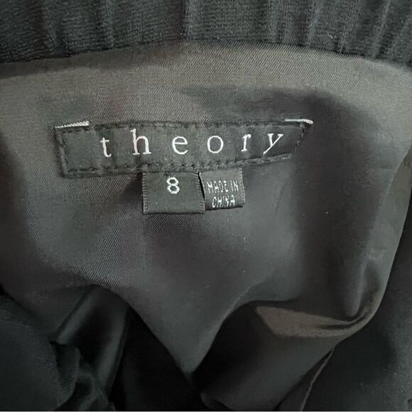 Theory Black Mariony Collar Zip Up Jacket Blazer Size 8 - Picture 8 of 10